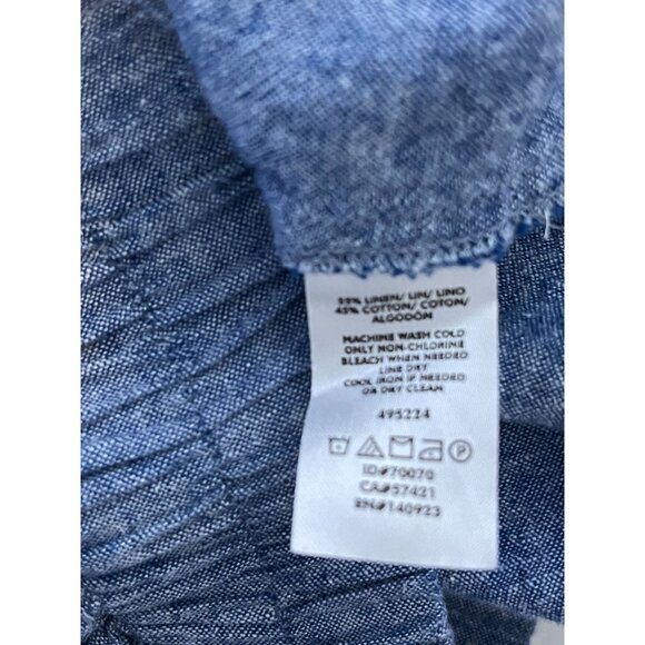 LOFT Outlet XS Blue Linen Blend Skirt A Line Pull On Mini Casual - Picture 9 of 12